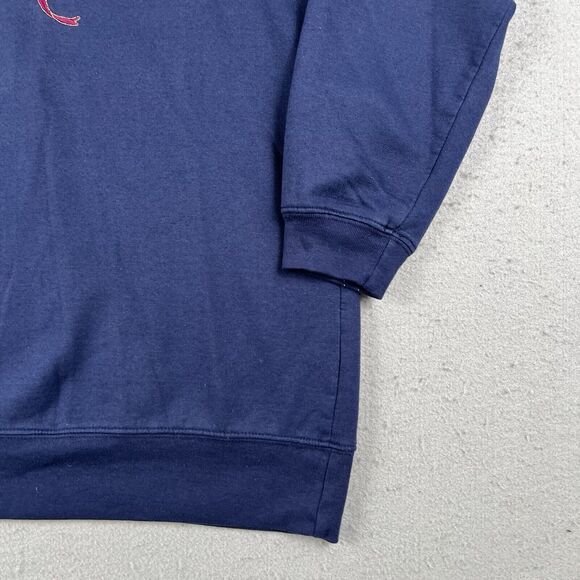 Vintage Grandma Sweater Womens Large Blue Cardinal Bird House Embroidered Collar - Picture 2 of 16